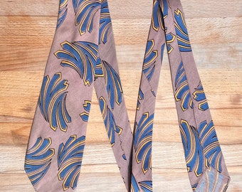 1940s Abstract Print Summer Tie