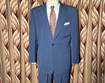 Dated 1946 Blue Gabardine Suit Size 40