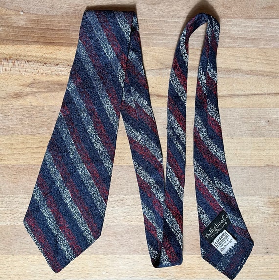 1930s Homespun Red White and Blue Striped Tie