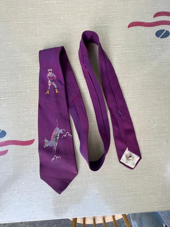 1950s Hand Painted Matador Tie