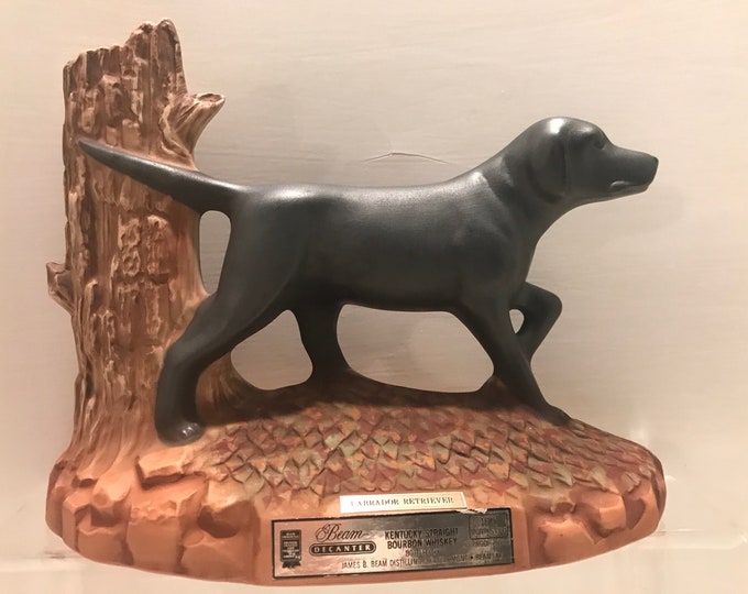 1986 Jim Beam Black Labrador Retriever Dog Decanter by Regal China Etsy
