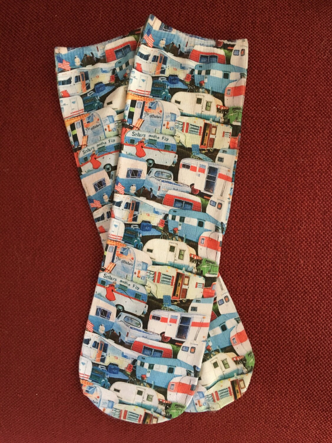Download Custom Sublimated Glamper socks with vintage Campers | Etsy