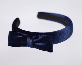 Bow headband women Royal blue headband Velvet headband Bow headband for women designer headbands