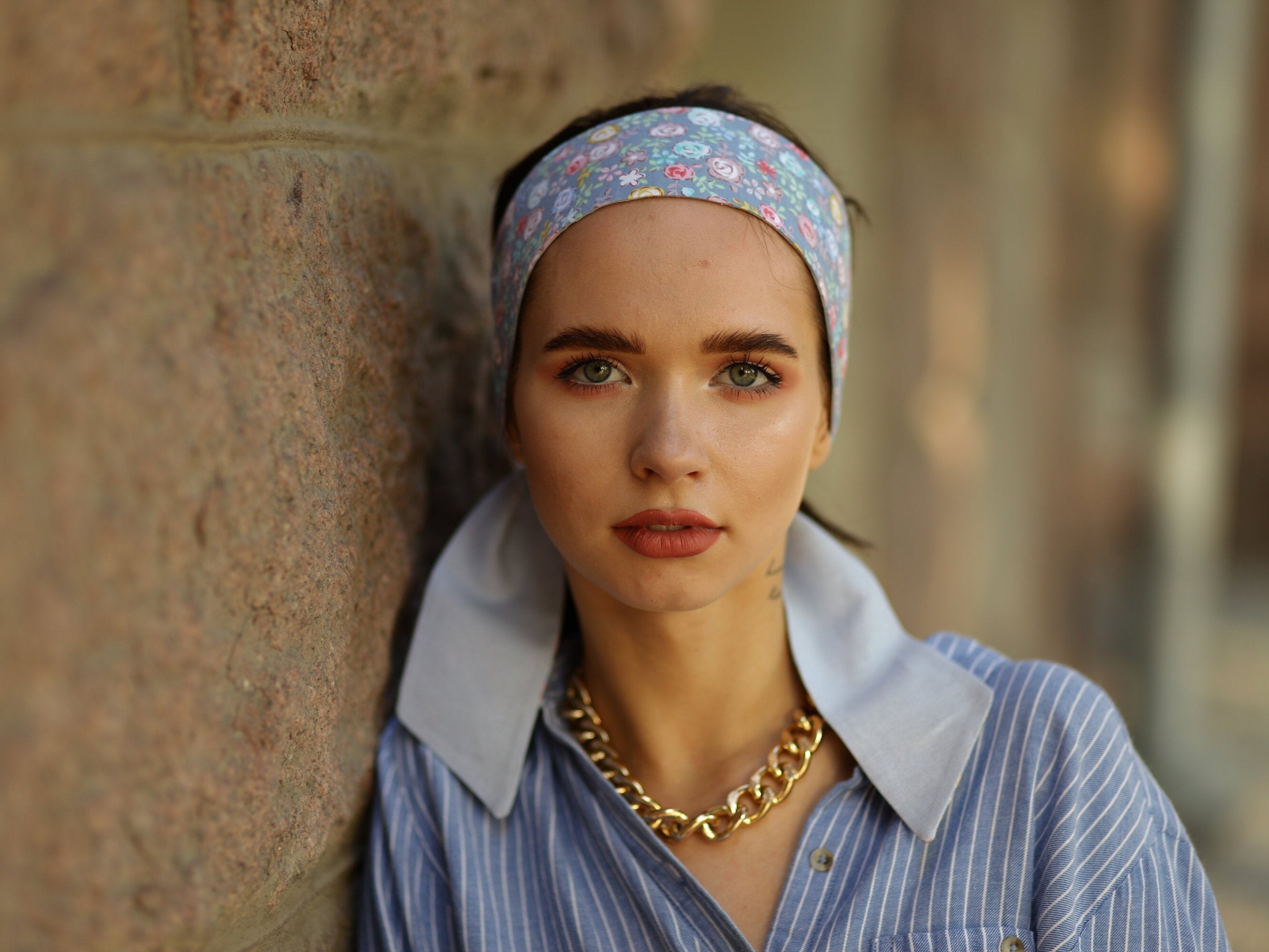 Blue linen hair tie Hair scarf Hair bow eco friendly Retro Etsy