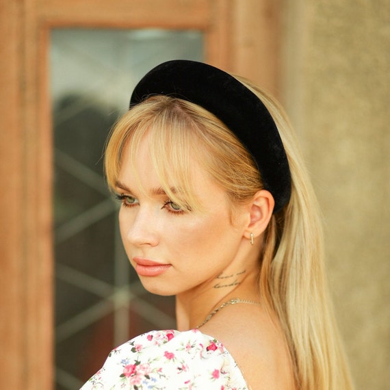 Classic Black Hairband Black Party Headband Sparkly Black Hair Band Wedding Guest  main image 2