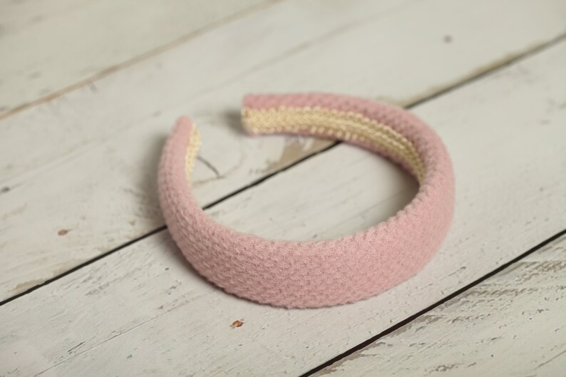 Light pink padded headband Pink winter headband Women headband Etsy
