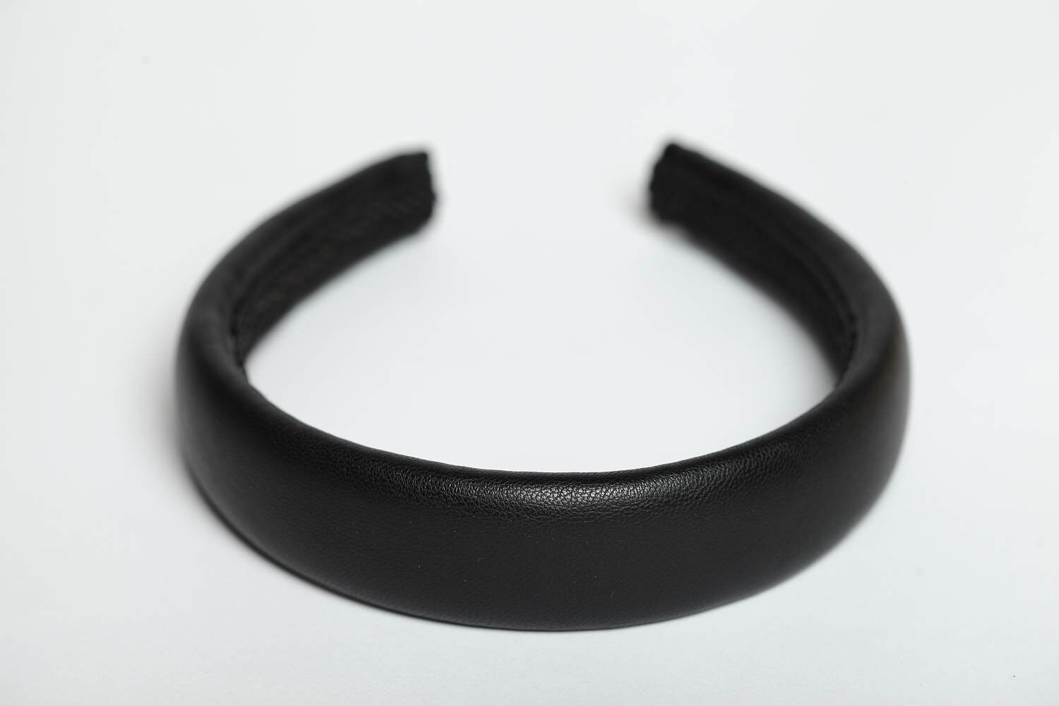 Leather black padded headband Black padded headband Classic Etsy