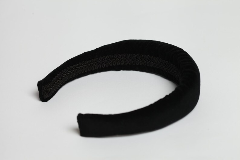 Black velvet paddedheadband Velvet classic padded headband Etsy