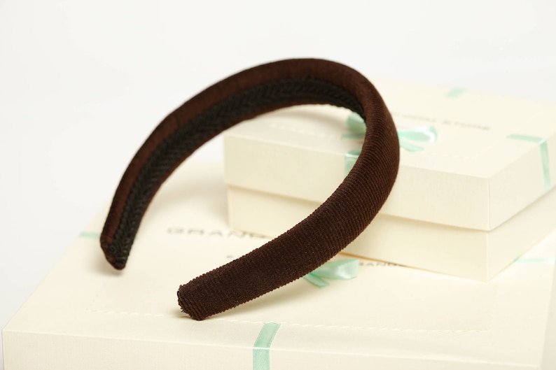 Brown Velvet Padded Headband Classic Brown Headband Adult Hair - Etsy