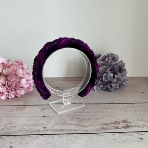 Purple braided headband purple velvet headband Thin plaited hairband Women fashion headband summer headband