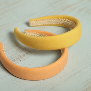 Yellow headband Girls headband Padded headband Linen headband Adult headband Soft headband Linen hairband Trendy headband Summer headband