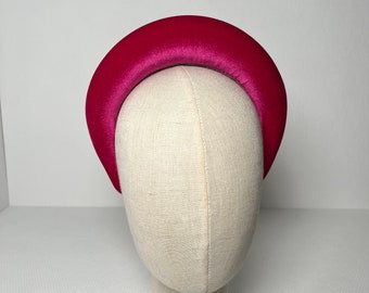 Kate Middleton headband Wide headband Thick headband Padded headband Velvet headband Extra wide hot pink headband 6 cm wide