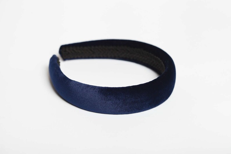 Navy Blue Padded Headband Navy Blue Velvet Headband Navy Blue Etsy