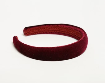 Burgundy Velvet Padded Headband: Women's Hair Accessory