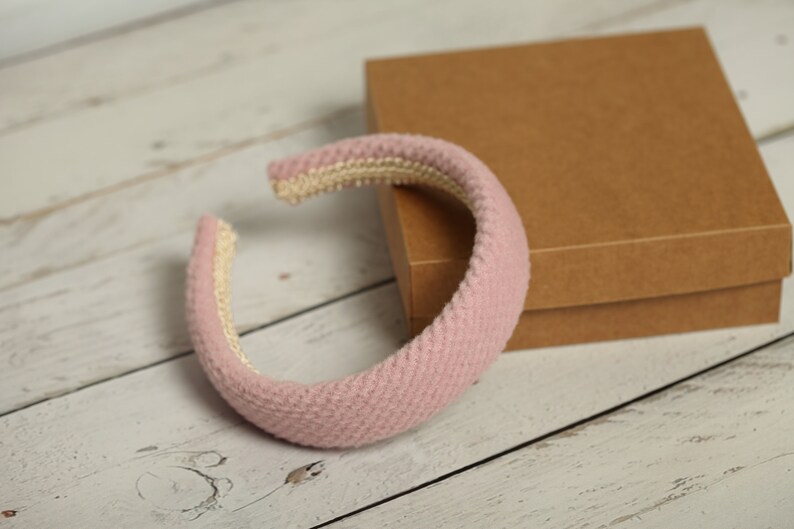 Light pink padded headband Pink winter headband Women headband Etsy