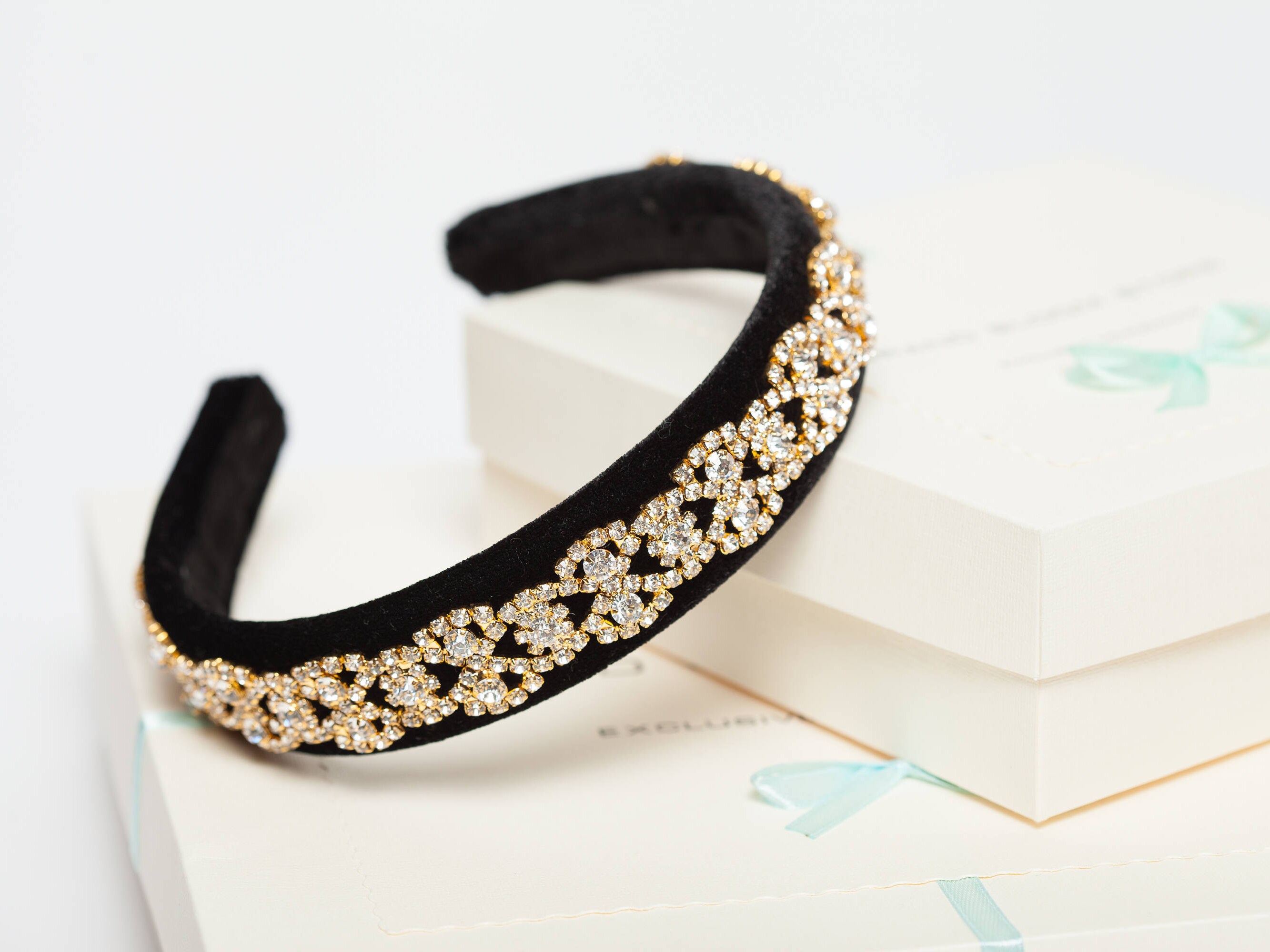Rhinestone beaded velvet headband Jeweled velvet headband Etsy
