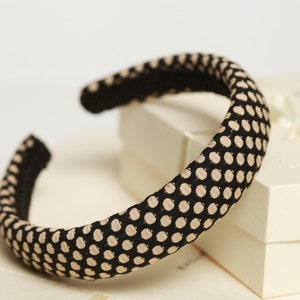 Brown padded headband Padded headband Women headband Women headband Classic padded headband Girl headband Dotted hair band
