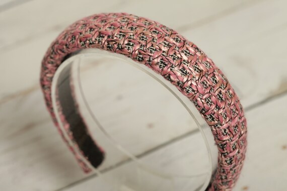 Pink Tweed Padded Headband, Winter Accessory - Etsy display picture 2