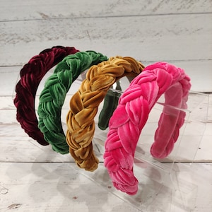 Elegant and Delicate: Skinny Velvet Headband in Lovely Pink - Perfect Gift for a Woman -Braided headband Velvet headband