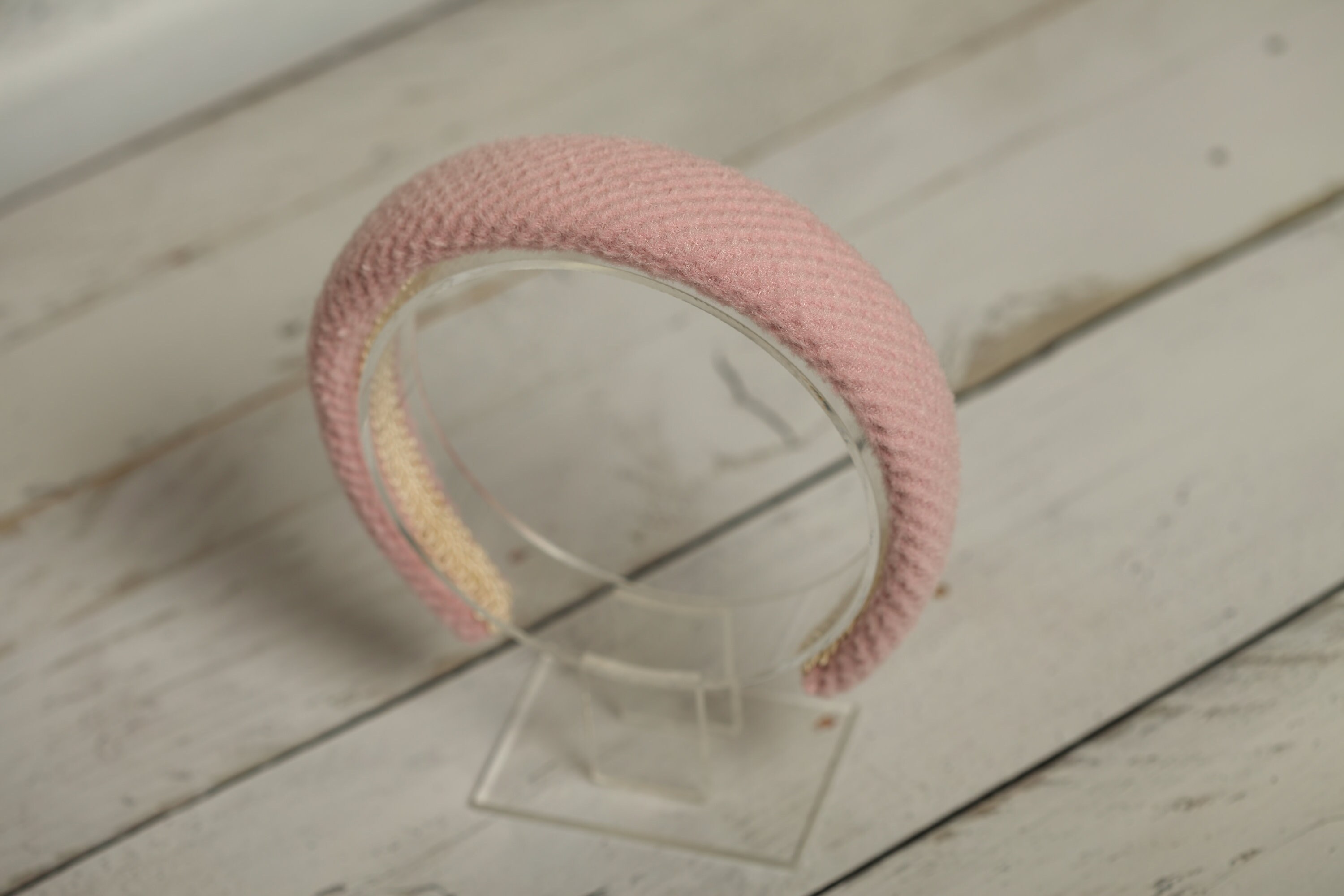 Light pink padded headband Pink winter headband Women headband Etsy