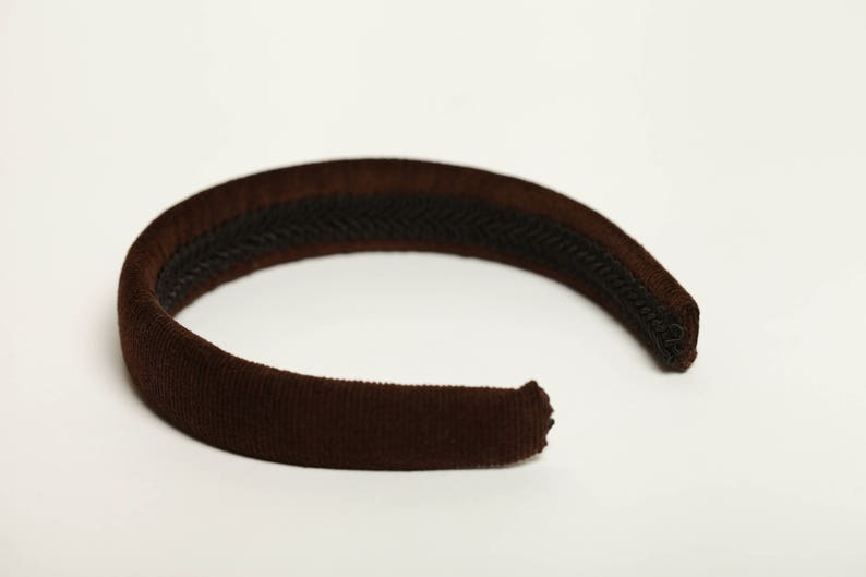 Brown Velvet Padded Headband Classic Brown Headband Adult Hair Etsy