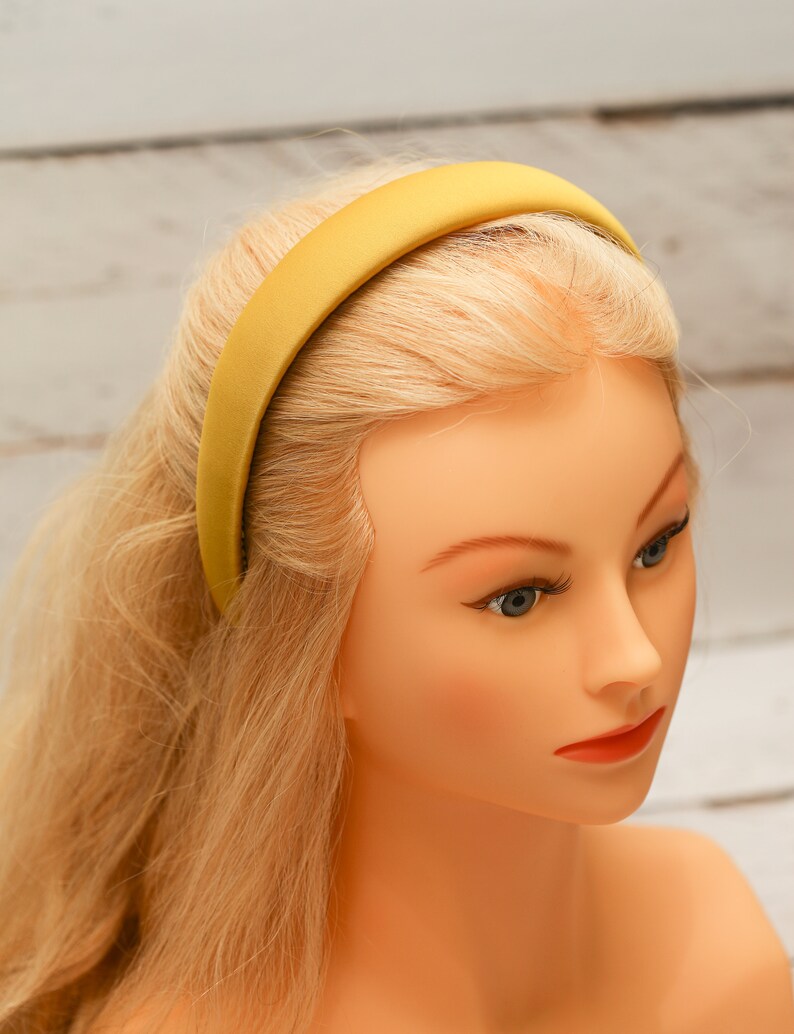 Yellow gold satin padded headband Alice band hair band Matador Etsy
