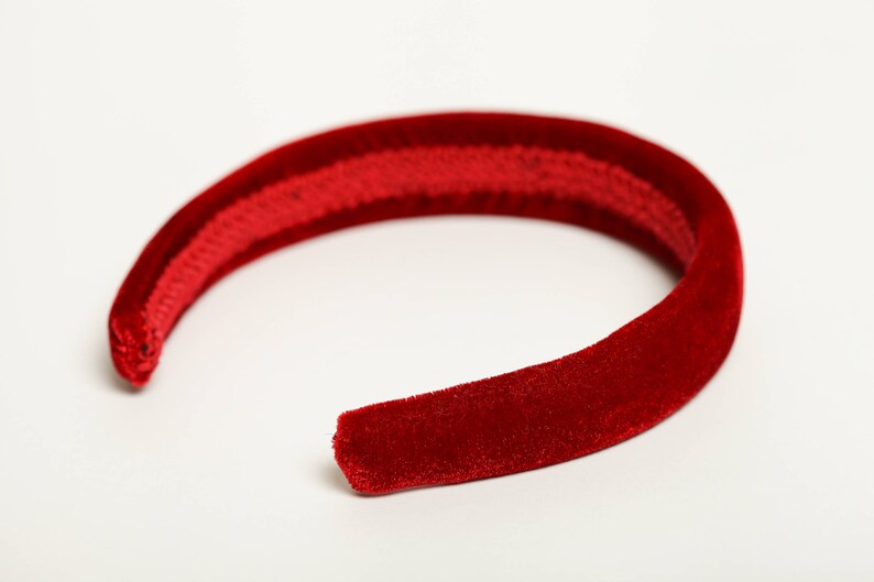 Red velvet padded headband Classic women red headband Women Etsy