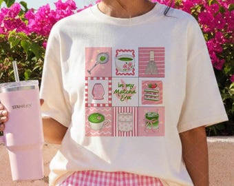 In my Matcha Era Girly Clipart, Pink Illustration, PNG, Sublimation, Green Tea Lover, Art, for Shirt, DTF,