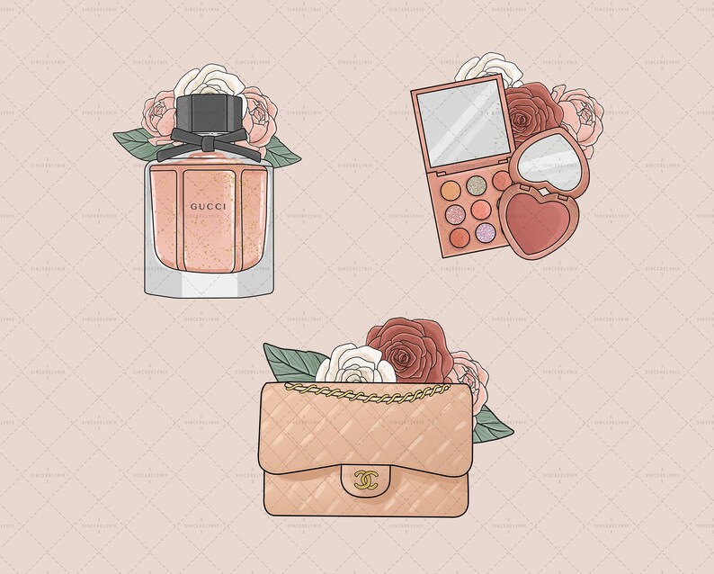 Dolled Up Make Up Fashion Clipart Planner Sticker Valentines African American Spring Rose