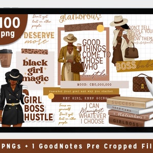 Black Girl Digital Sticker for GoodNotes Planner