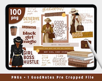 Black Girl Digital Sticker for GoodNotes Planner