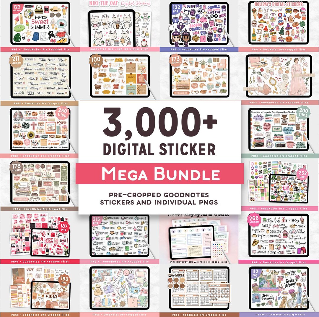 Digital Goodnotes Stickers Bundle, Daily Life Planner, Faith Journal ...