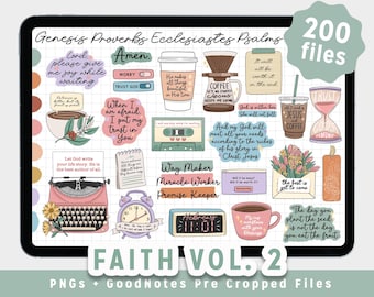 Christian Digital Stickers, Faith Planner, Bible Journal (PNG, GoodNotes Files)