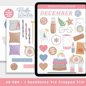 Winter Mood Digital Stickers | GoodNotes Stickers | Digital Planning Stickers | Winter Planner Stickers | Christmas Home Cozy Stickers |