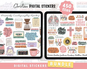 Christian Digital Stickers Bundle, Faith Journal (Digital Download)