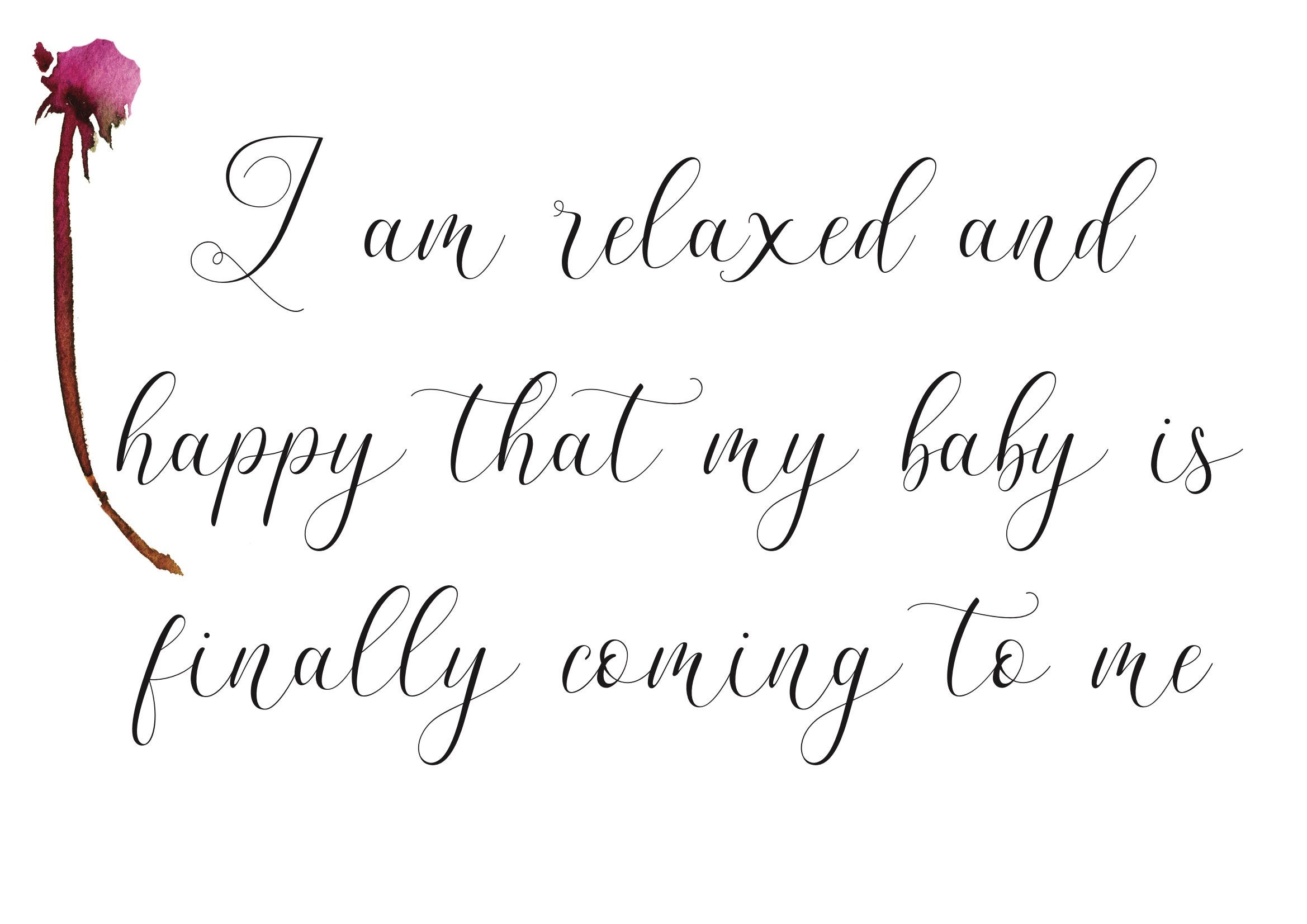 Birth Affirmation Printable Download Cards: Petal Power White | Etsy