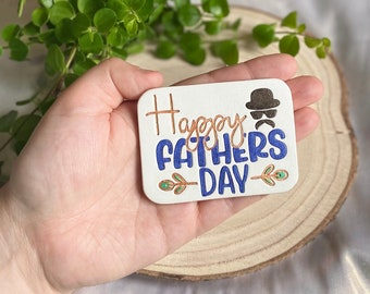 Happy Fathers Day Magnet, Fathers Day Clay Keepsake, Fathers Day Gift, Gift for Dad, Handmade Keepsake for Dad, dad gift, magnet