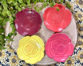 Rose Ring Dish, Rose Trinket Dish, Rose Flower Gift, Handmade Ring Dish, Rose Dish, Birthday Gift For Her, Flower Gift