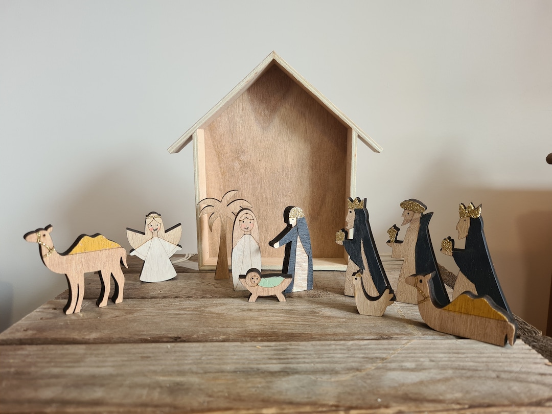 Nativity Set Wooden Nativity Christmas Decor Etsy