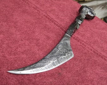 Railroad Spike Knife, Outdoorsman Gift, Handmade Knife, Knife with Sheath, Personalized Knife, Gift for Hunter, Collectible Knife,Blacksmith