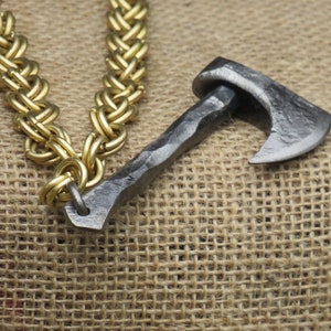 Axe pendant , viking axe pendant, hatchet , scandinavian axe , tomahawk pendant , viking battle axe , blacksmith made , battle ax .