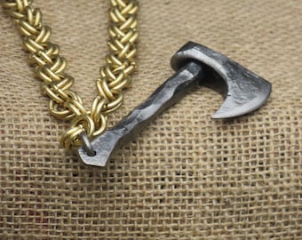 Axe pendant , viking axe pendant, hatchet , scandinavian axe , tomahawk pendant , viking battle axe , blacksmith made , battle ax .
