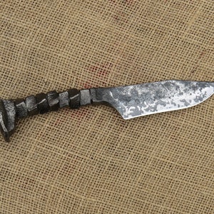 Railroad Spike Knife, railroad spike art, hand forged knife, personalized knife, hunting knife, blacksmith knife, engraved knife .