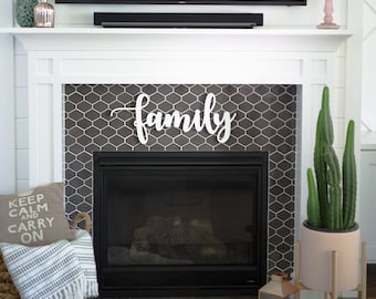 Family/Script Word Sign/Wall Decor/Wood Sign/Home Decor/Tribe/Clan/Gallery Wall/Modern Decor/Farmhouse/Rustic Decor/Kitchen/Dining Room