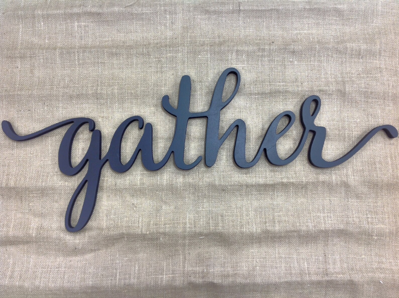 Gather Script Word Sign Wall Decor Home Decor Gallery Etsy