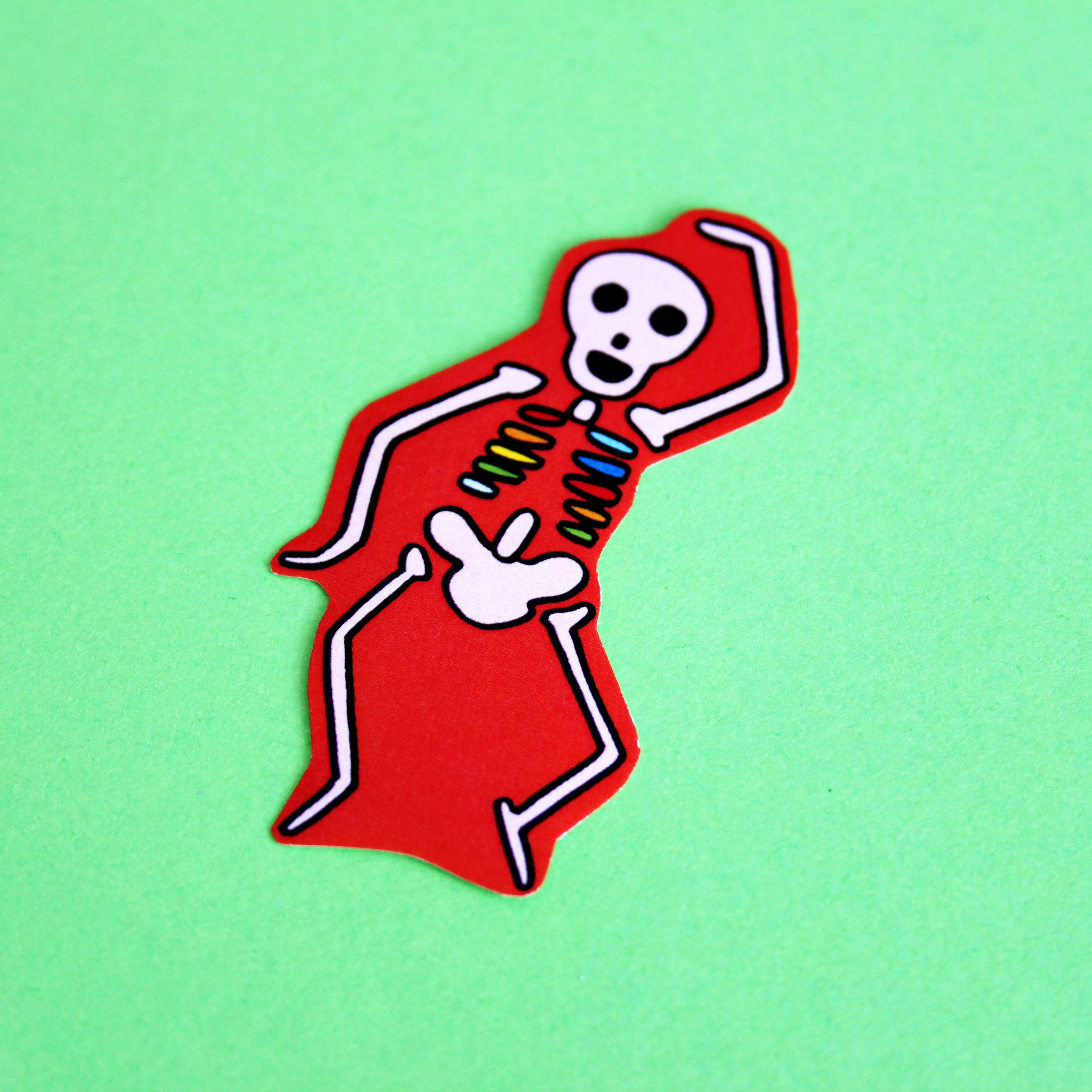 Retro Cartoon Skeleton Xylophone Vinyl Sticker Etsy