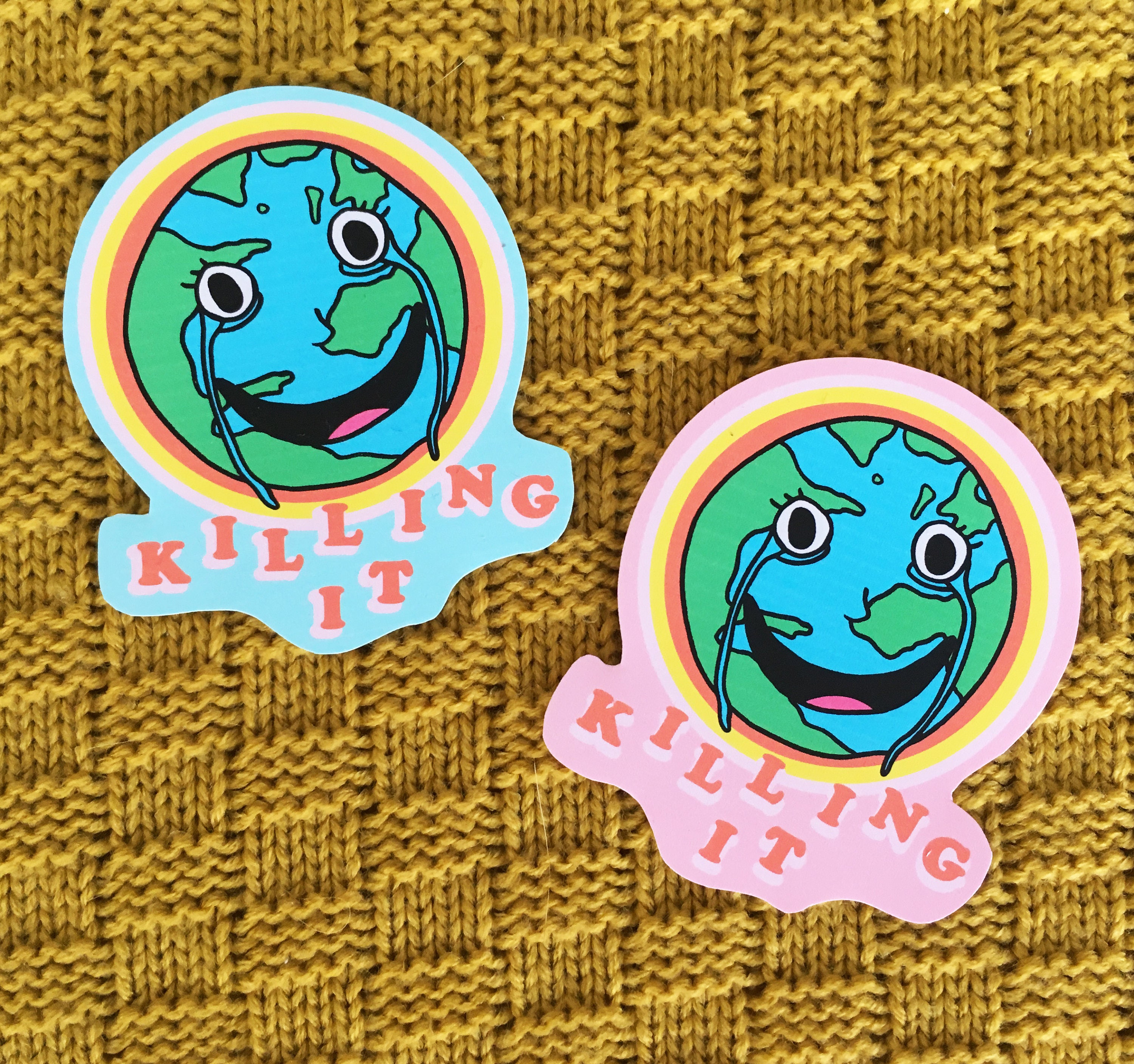 Killing It Earth Vinyl Sticker