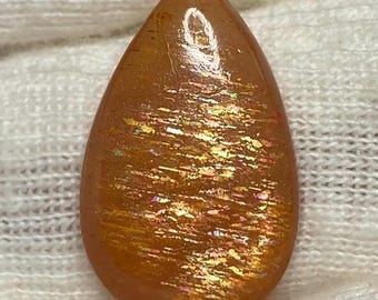 7.75 Cts Natural Rainbow Lattice Sunstone Gemstone for Jewelry making 20x12x4 MM