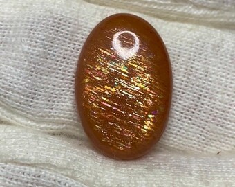 9.25 Cts Natural Rainbow Lattice Sunstone Gemstone for Jewelry making 18x12x5 MM