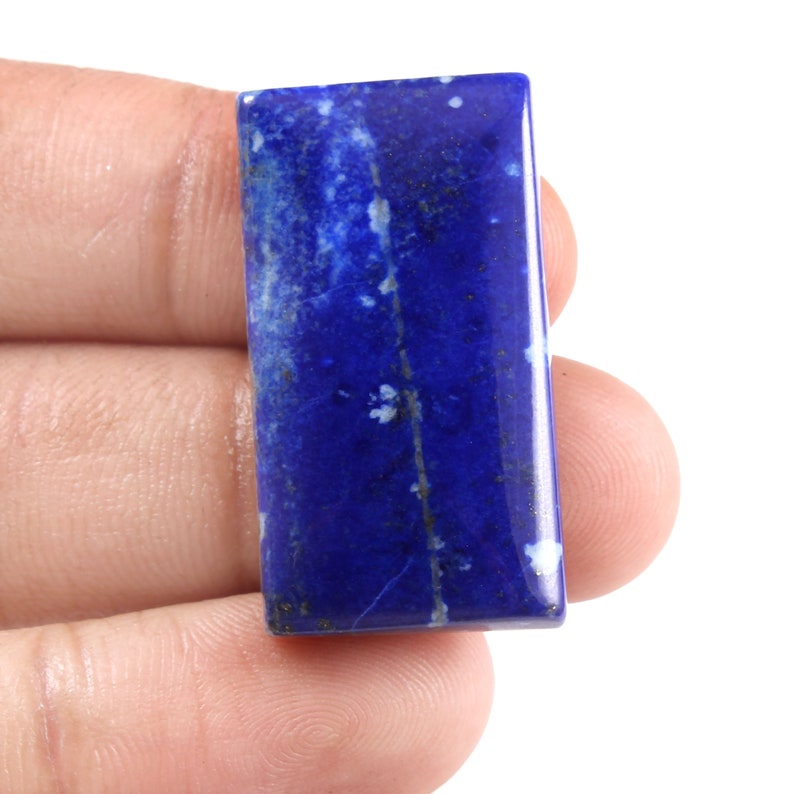 43 Cts Natural Lapis Lazuli Cabochon Gemstone  for Pendant Jewelry making 32x17x6 MM
